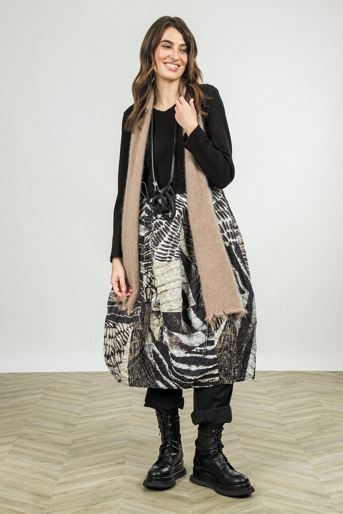 Soft Taupe Angora Scarf 7