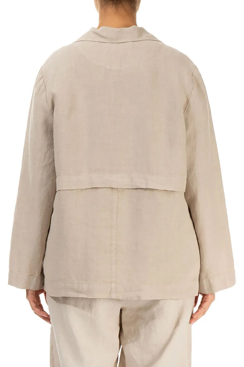 Structured Linen Jacket Softly Structured Beige Linen Jacket – grizas.com