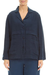 Softly Structured Navy Linen Jacket 1