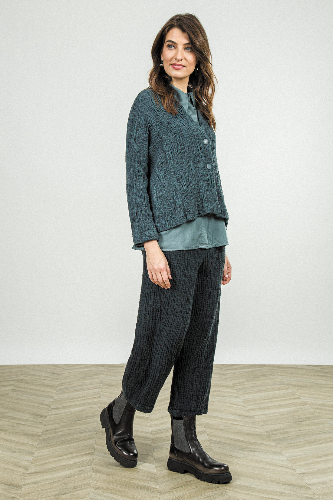 Softly Tailored Slate Silk Shirt 6