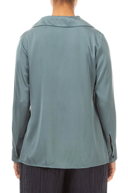 Softly Tailored Slate Silk Shirt