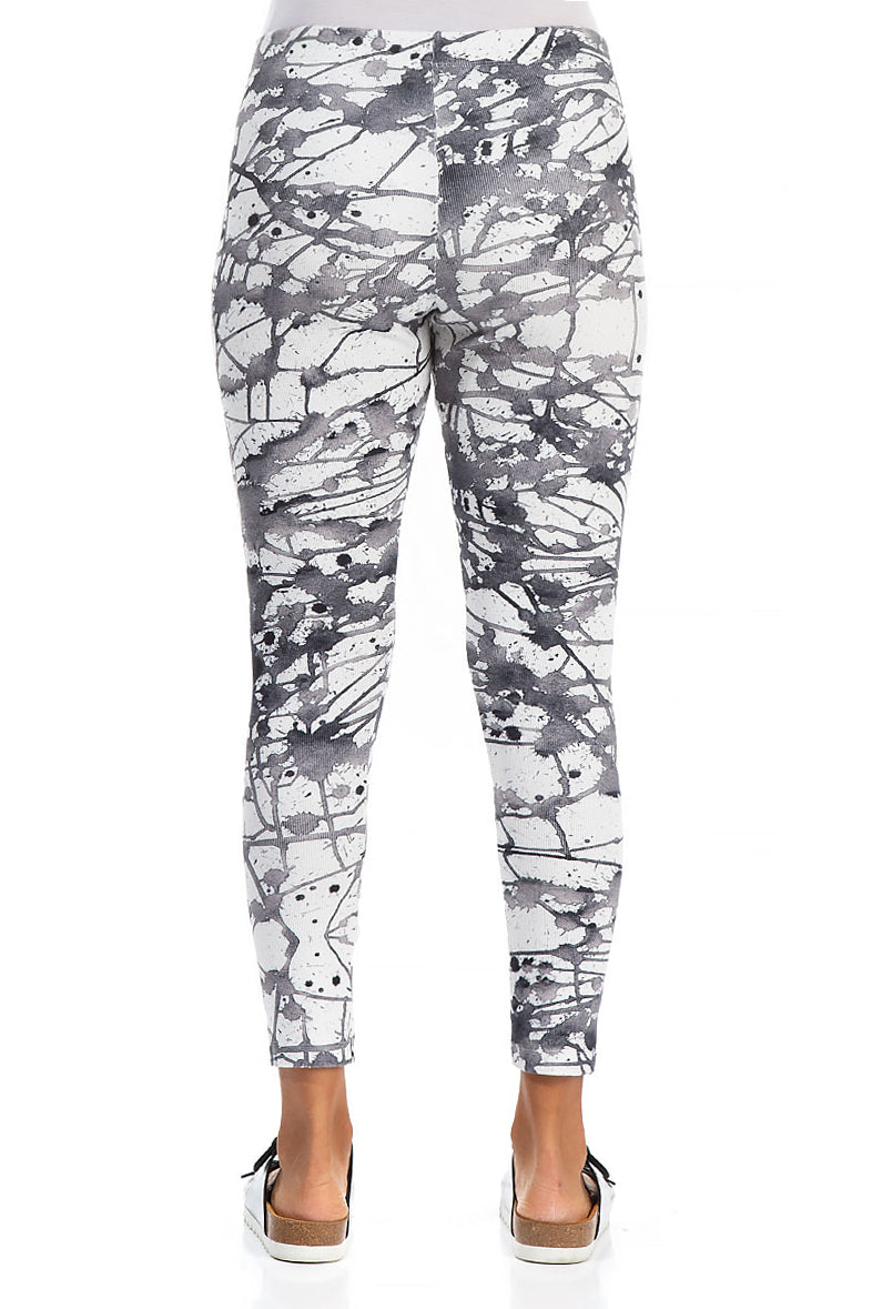 Splashy White Cotton Leggings