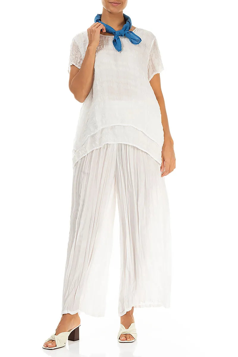 Square Cobalt Blue Silk Cotton Scarf 2