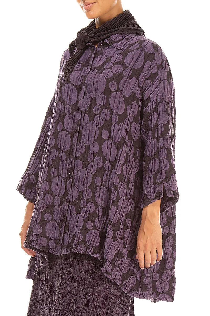 Deep Plum Plissé Silk Scarf 3