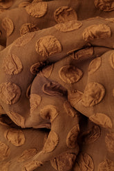 Square Neck Bubble Aged Copper Silk Dress 5