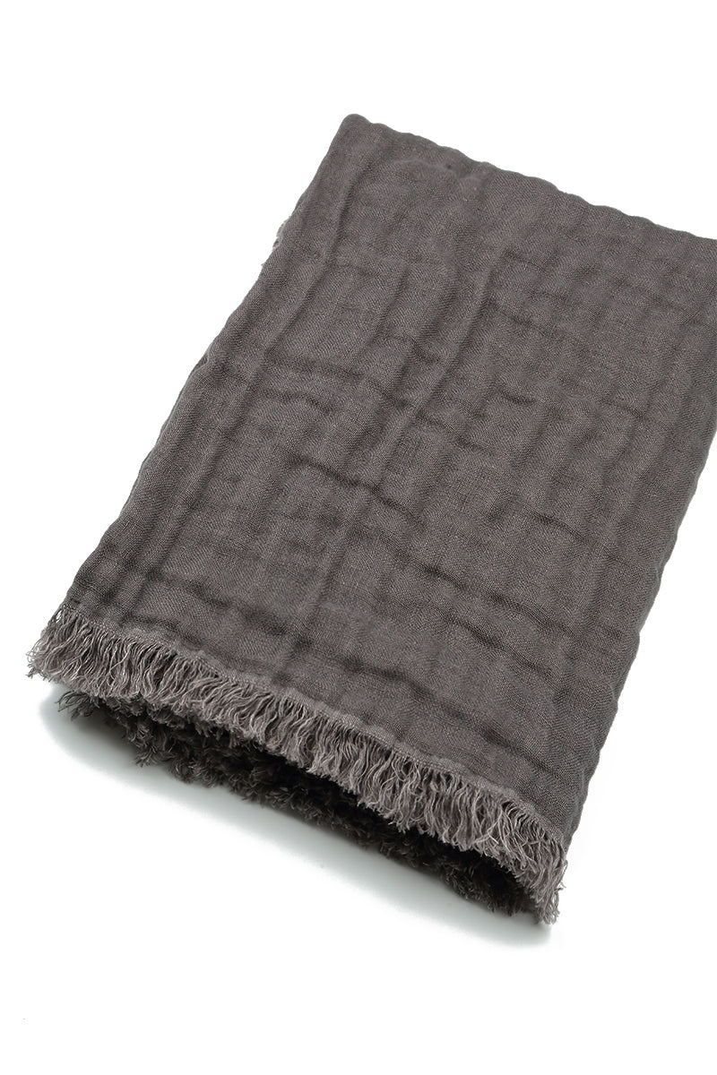 Stone Brown Gauze Linen Blanket