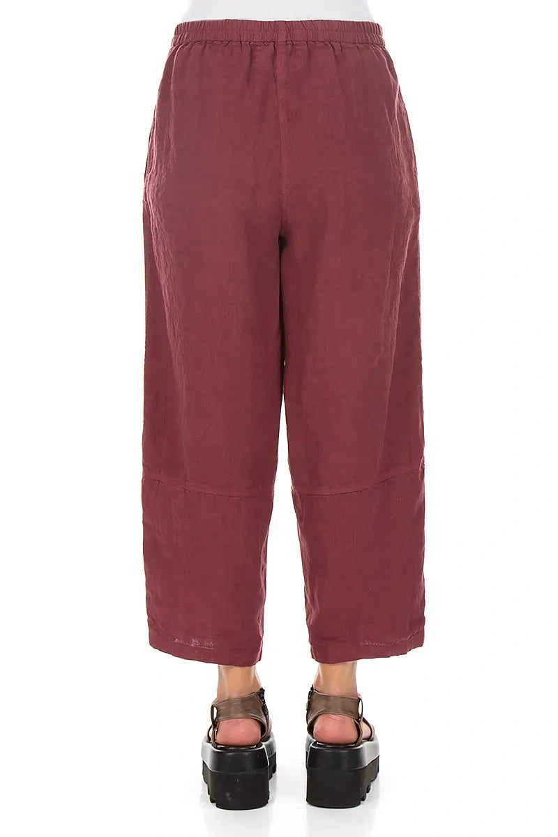 Straight Antique Ruby Linen Trousers
