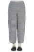 Straight Back Seam Heritage Check Linen Trousers 1