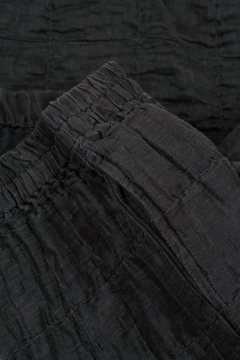 Straight Charcoal Pleated Silk Linen Trousers 5