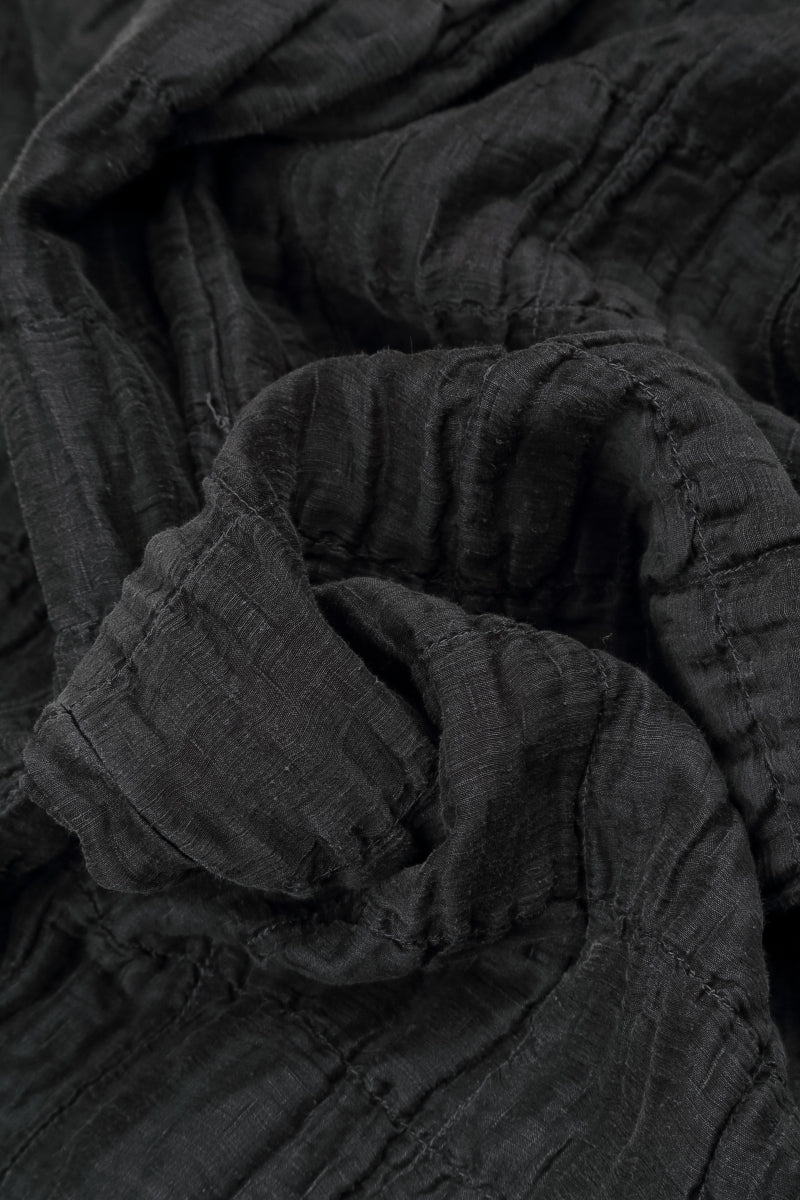 Straight Charcoal Pleated Silk Linen Trousers 6