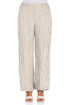 Straight Crinkled Beige Silk Linen Trousers 1