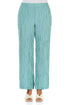Straight Crinkled Mint Silk Linen Trousers 1