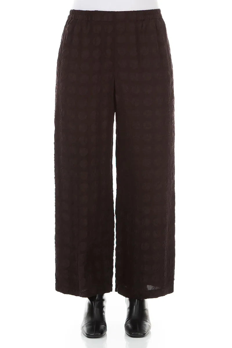 Straight Deep Plum Bubble Silk Trousers 1
