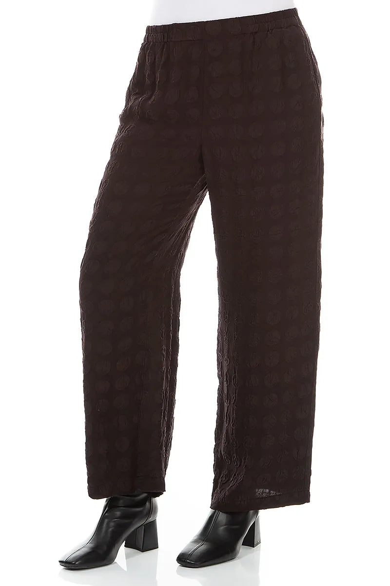 Straight Deep Plum Bubble Silk Trousers