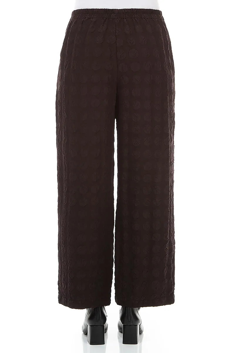 Straight Deep Plum Bubble Silk Trousers 2