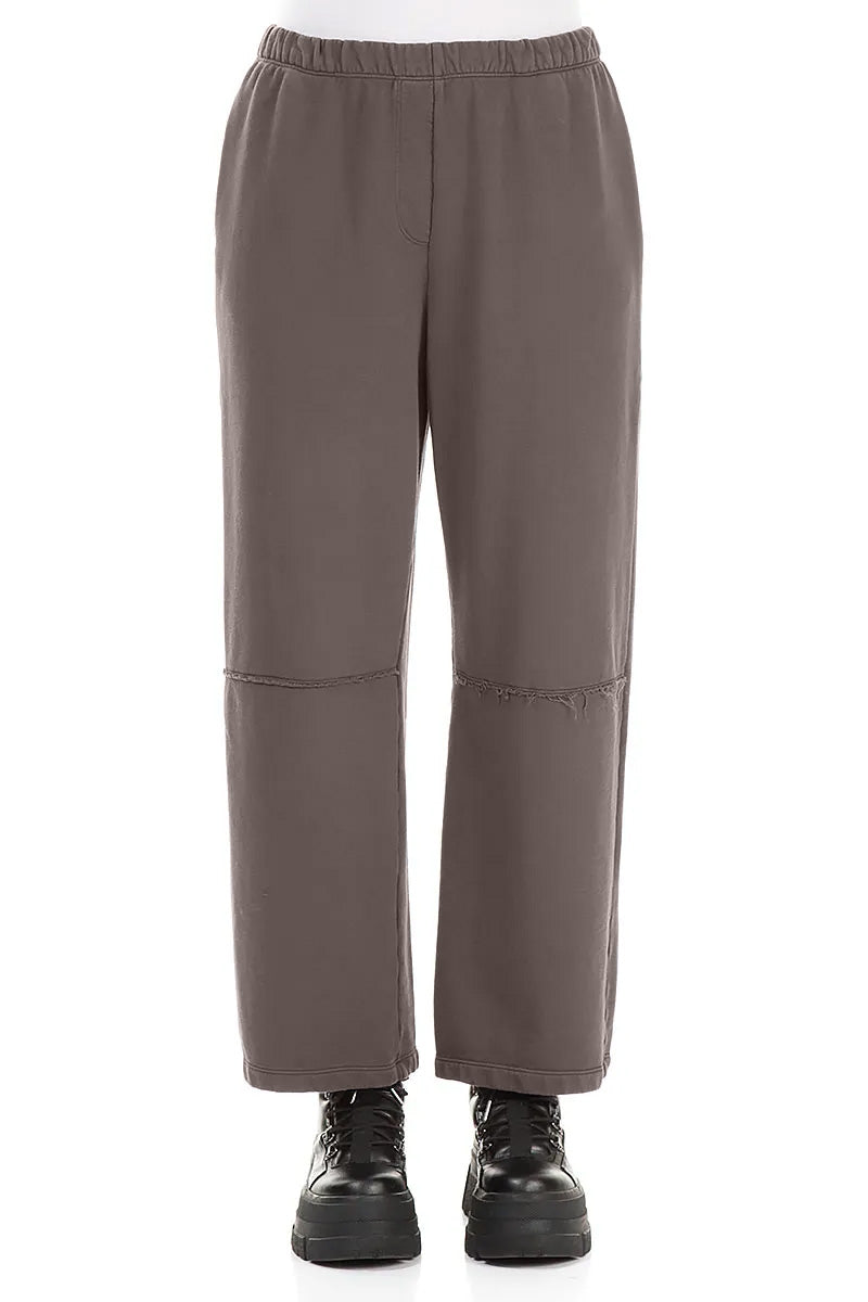Straight Forest Brown Cotton Trousers 1