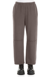 Straight Forest Brown Cotton Trousers 1