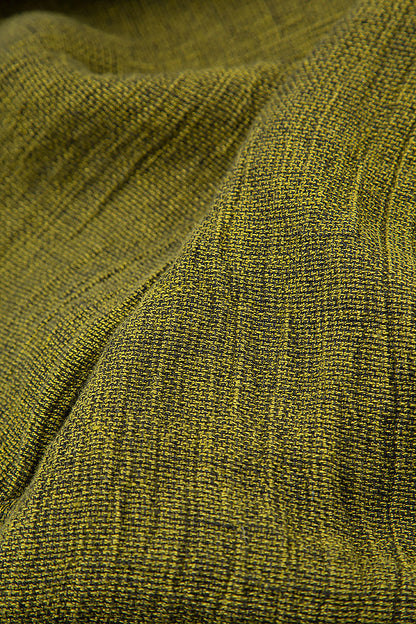 Straight Golden Lime Mélange Linen Trousers 5