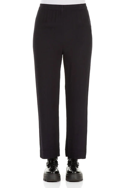 Straight Graphite Blue Viscose Trousers 1