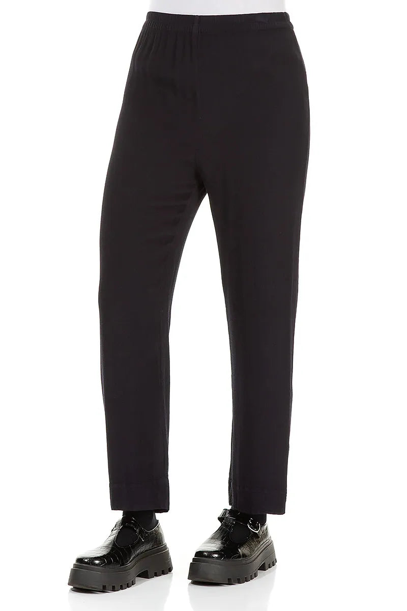 Straight Graphite Blue Viscose Trousers 3