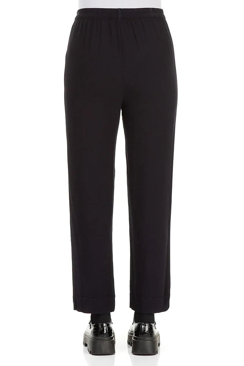 Straight Graphite Blue Viscose Trousers 2