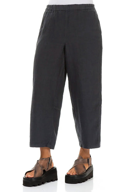 Straight Graphite Linen Trousers 3