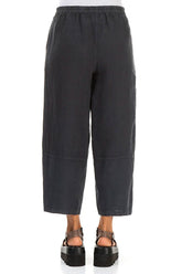 Straight Graphite Linen Trousers 2