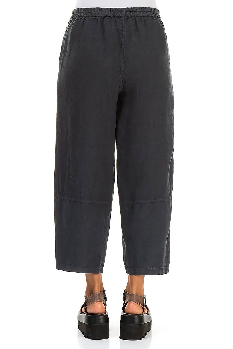 Straight Graphite Linen Trousers 2