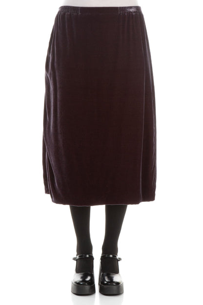 Straight Iron Silk Velvet Skirt