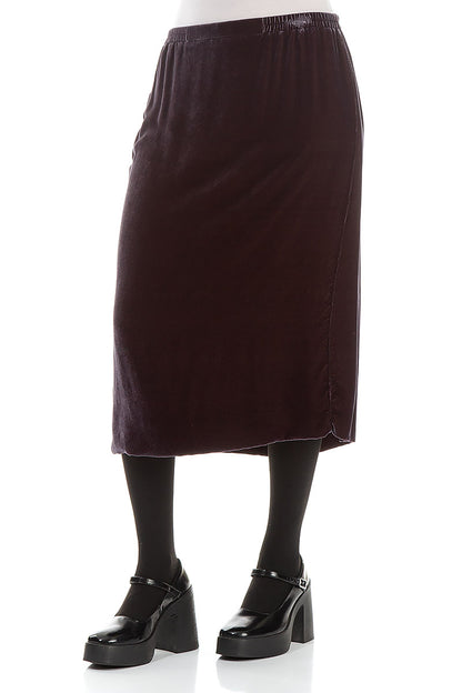 Straight Iron Silk Velvet Skirt