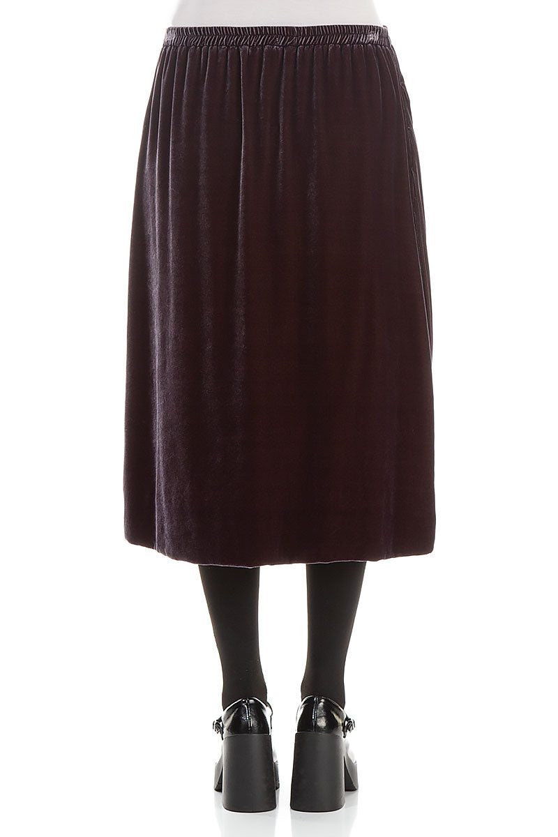 Straight Iron Silk Velvet Skirt