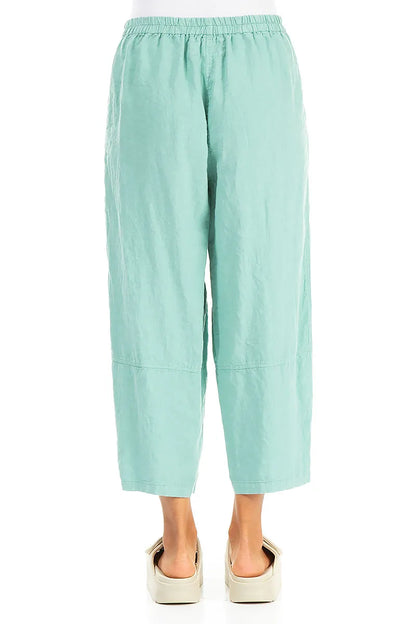 Straight Mint Linen Trousers
