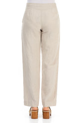 Straight Leg Natural Linen Trousers 2