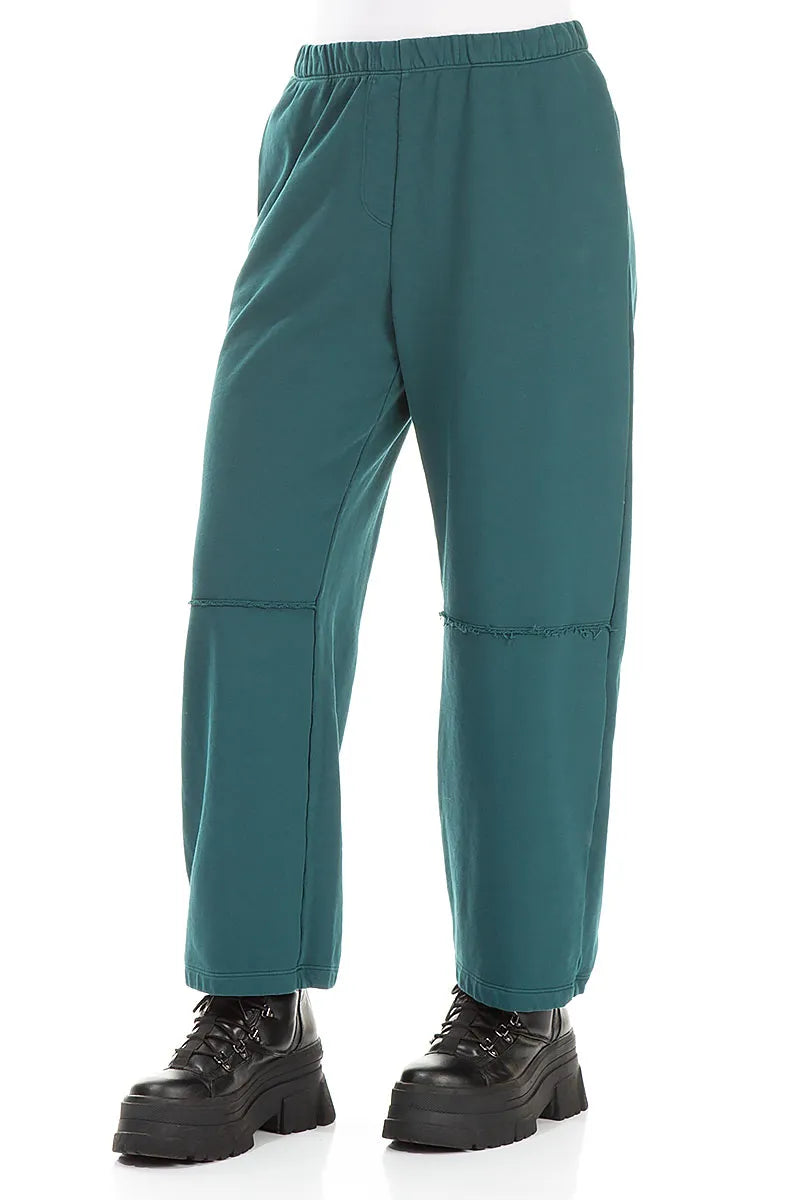Straight Peacock Cotton Trousers 3
