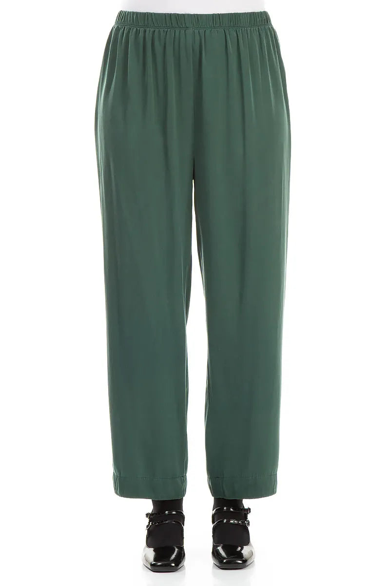 Straight Peacock Silk Trousers 1
