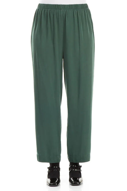 Straight Peacock Silk Trousers 1