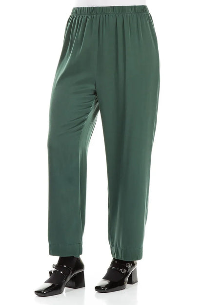 Straight Peacock Silk Trousers 3