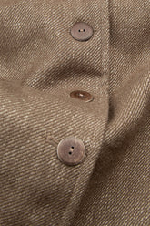 Straight Pepper Brown Wool Linen Jacket Coat 5