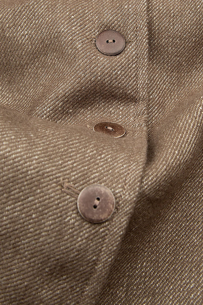 Straight Pepper Brown Wool Linen Jacket Coat 5