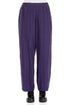 Straight Pleated Royal Purple Silk Trousers 1
