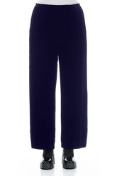 Straight Royal Purple Silk Velvet Trousers 1