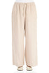 Straight Tie Up Beige Linen Trousers 1