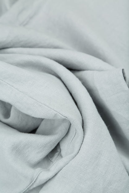 Straight Tie Up Silver Grey Linen Trousers 5