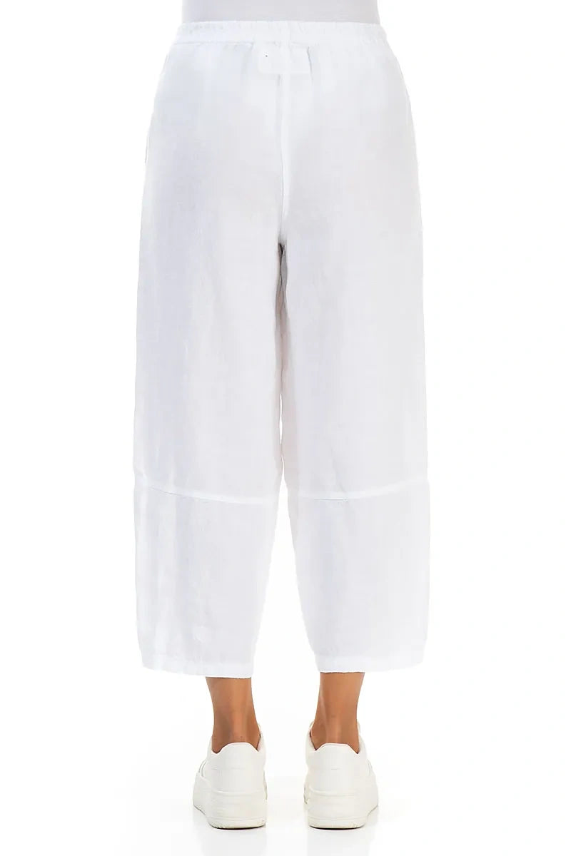 Straight White Linen Trousers