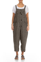 Strappy Beige Mélange Linen Jumpsuit 1