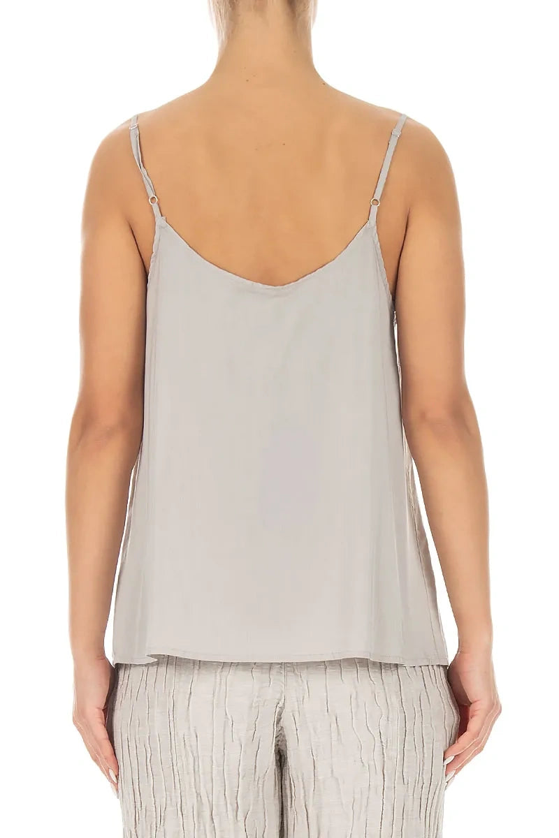 Strappy Beige Silk Bamboo Camisole Top 2