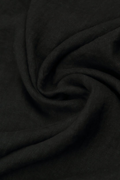 Strappy Black Linen Camisole Top