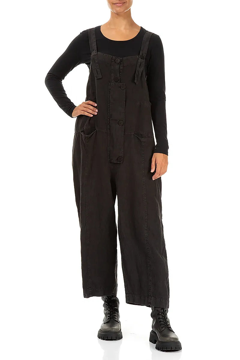 Strappy Black Linen Jumpsuit 5