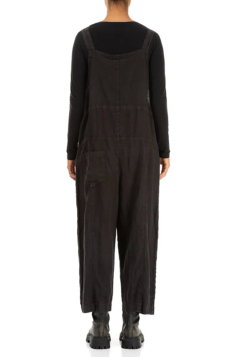 Strappy Black Linen Jumpsuit 2