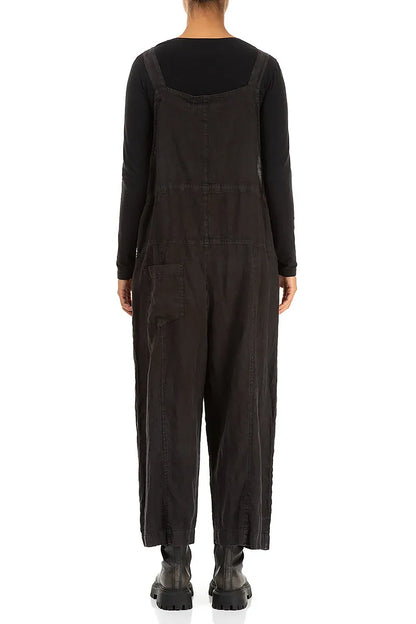 Strappy Black Linen Jumpsuit 2
